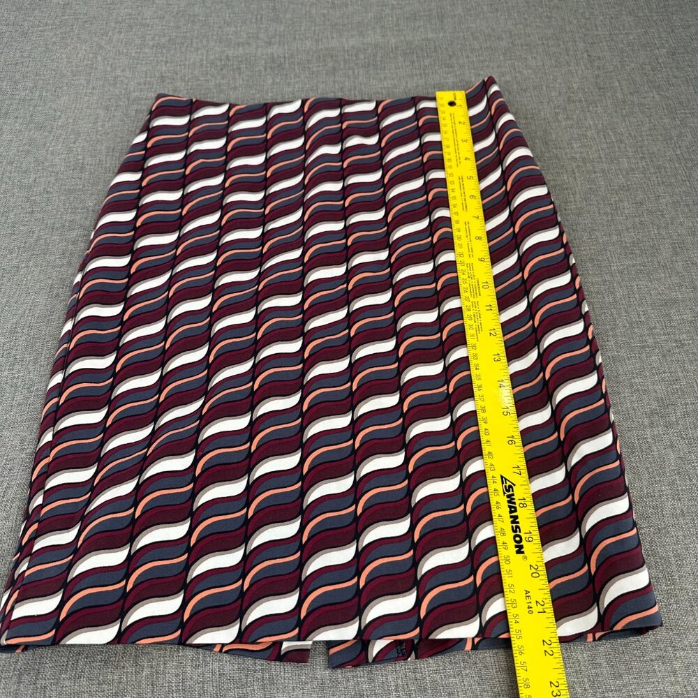 Ann Taylor Pencil Skirt Size 6 Lined Cotton Blend Knee Length Abstract Design - Picture 2 of 11